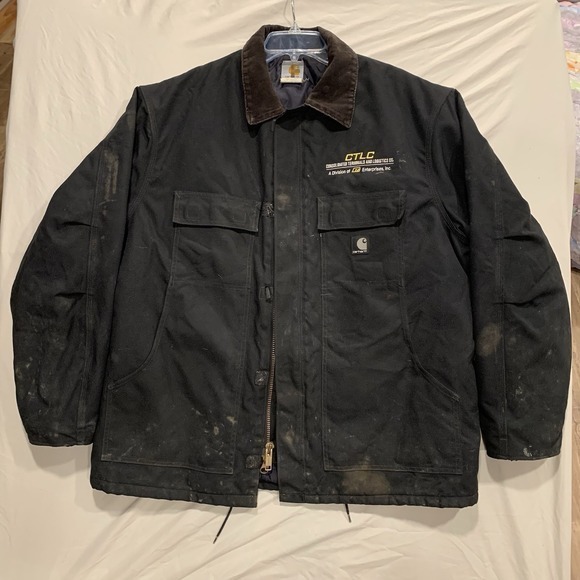 Carhartt Other - Carhartt Quilt-Lined Black Jacket C55 XL Regular Men's Duck Canvas Coat Arctic